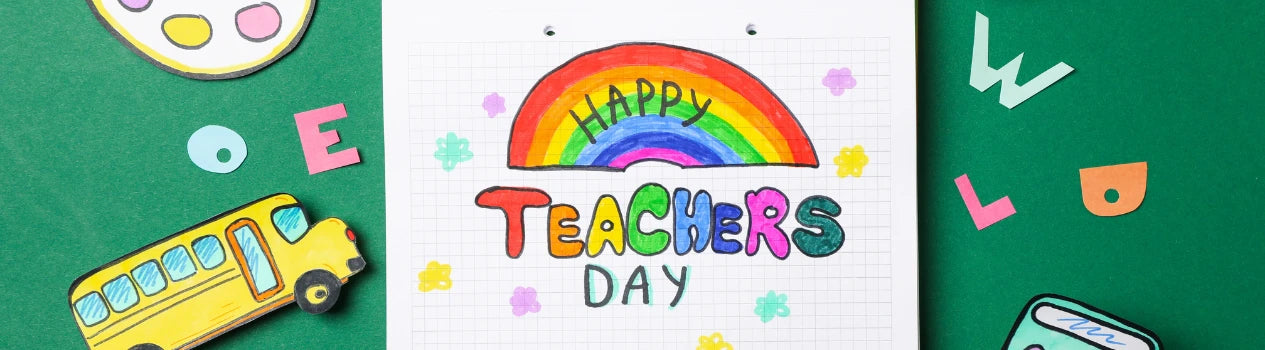Premium Vector | Teacher's day greeting with doodles