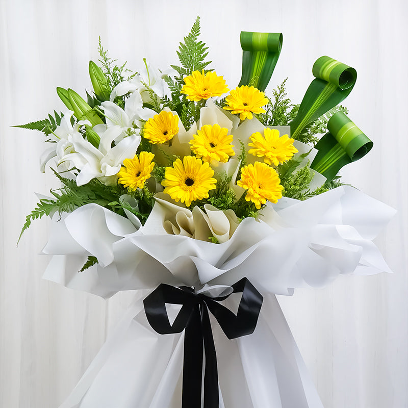 Golden Solace Condolence | Funeral Flowers