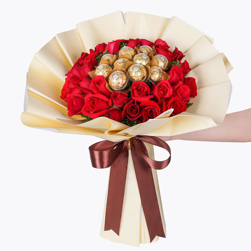 30 Red Roses and Ferrero