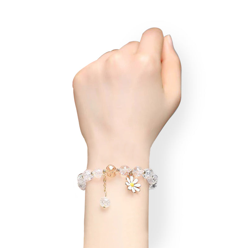 Crystal White Daisy Bracelet